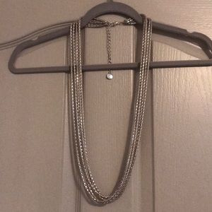 Women’s silver multi strand necklace